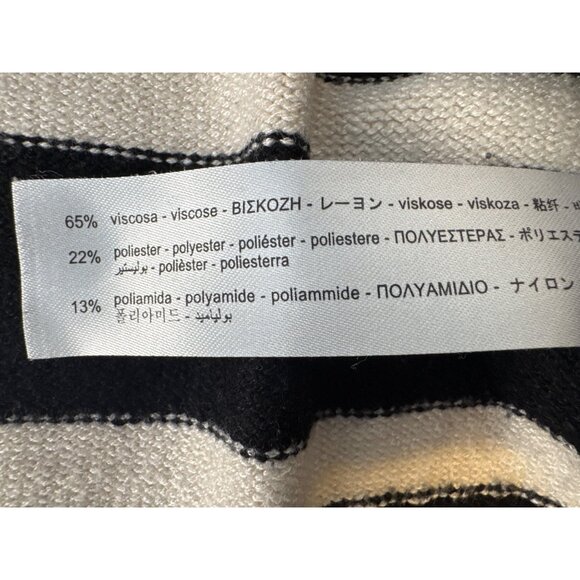 ZARA Striped Small Sweater Black & White Crew Neck Knit - Picture 4 of 12